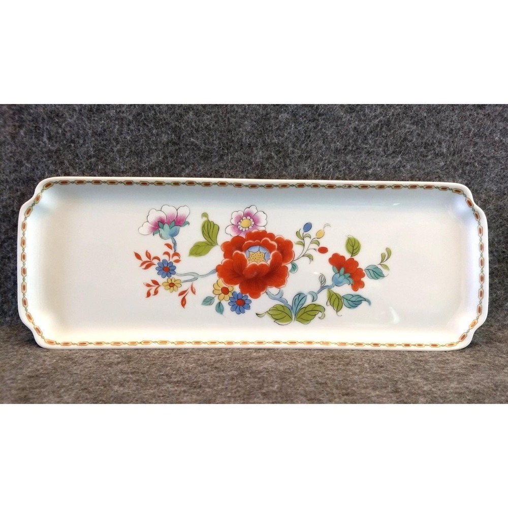 Limoges France Porcelain Vanity Tray LEC Chamart Handpainted Floral Trinket Dish